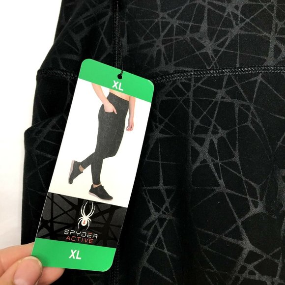 Spyder Women Performance High Rise Tight--Black Spyder Print - Picture 8 of 11